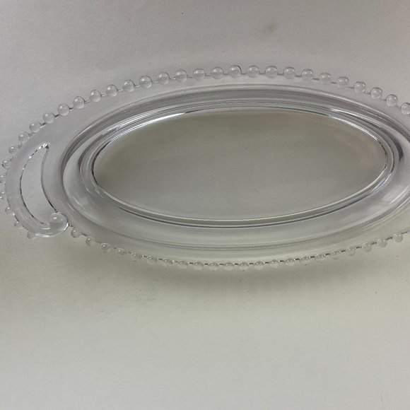 Imperial Candlewick 13.25 x 6" Oval Celery/Relish/Pickle Tray Dish Beaded Glass - Picture 2 of 7